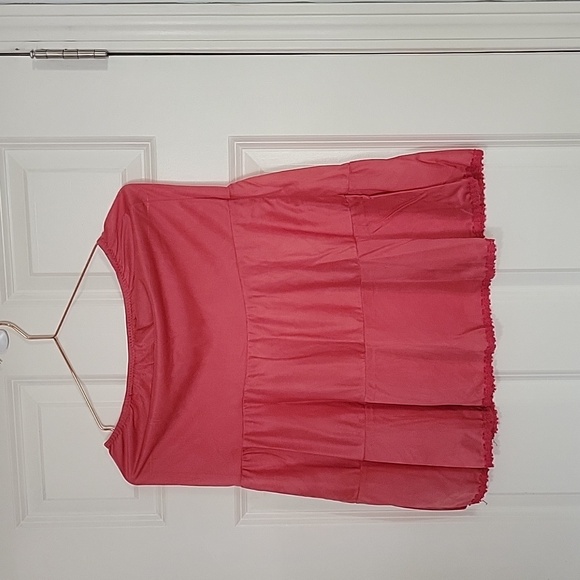 Vintage Other - Vintage Hand Dyed Tiered Half Slip in Coral Zazz